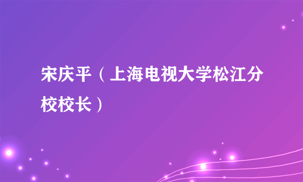 宋庆平（上海电视大学松江分校校长）