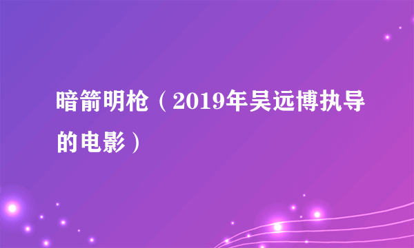 暗箭明枪（2019年吴远博执导的电影）