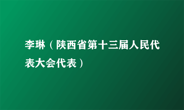 李琳（陕西省第十三届人民代表大会代表）