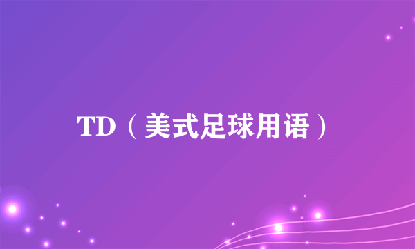 TD（美式足球用语）