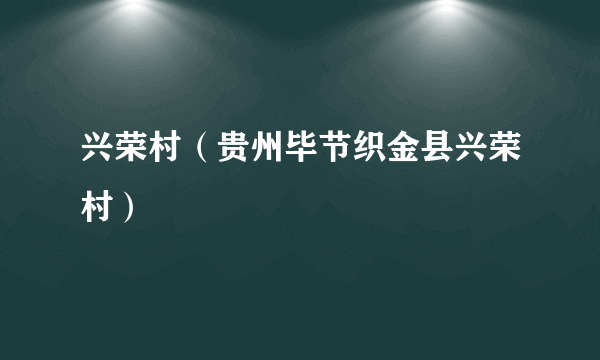 兴荣村（贵州毕节织金县兴荣村）