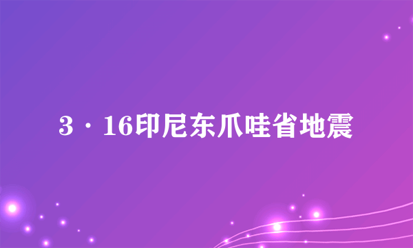 3·16印尼东爪哇省地震