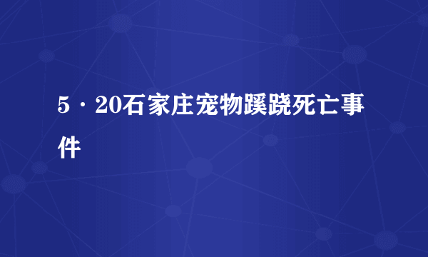 5·20石家庄宠物蹊跷死亡事件