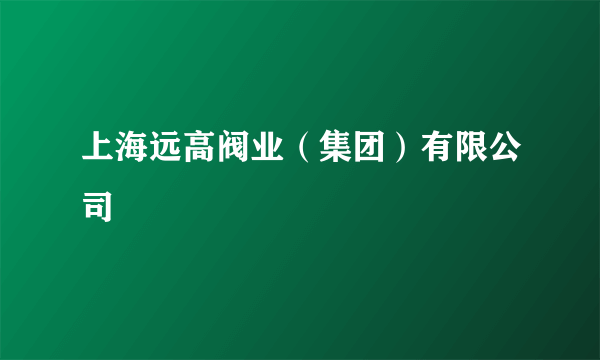 上海远高阀业（集团）有限公司