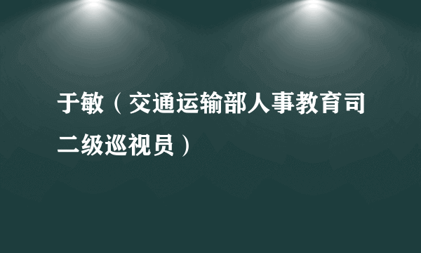 于敏（交通运输部人事教育司二级巡视员）