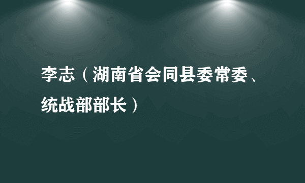 李志（湖南省会同县委常委、统战部部长）