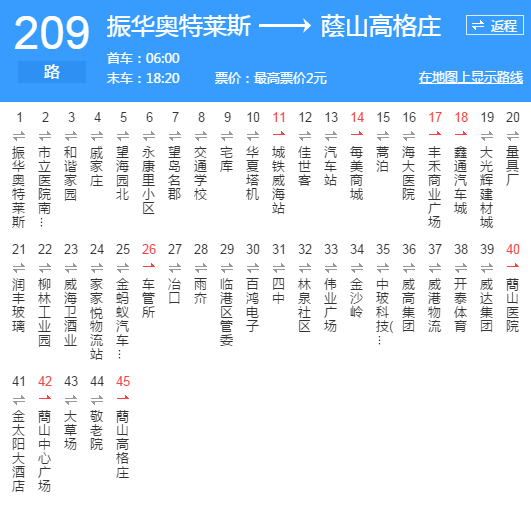 威海公交209路