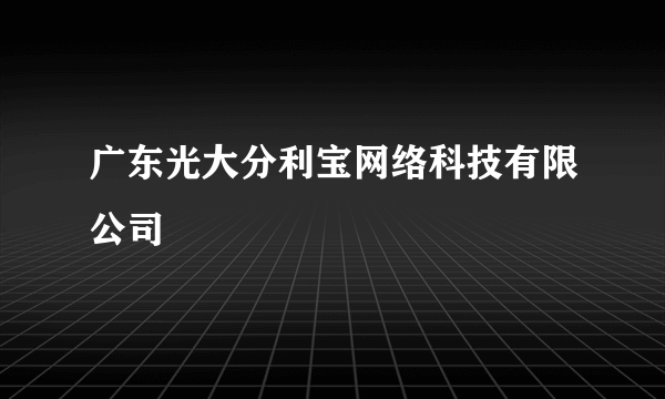 广东光大分利宝网络科技有限公司