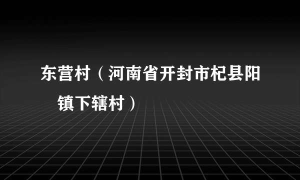 东营村（河南省开封市杞县阳堌镇下辖村）