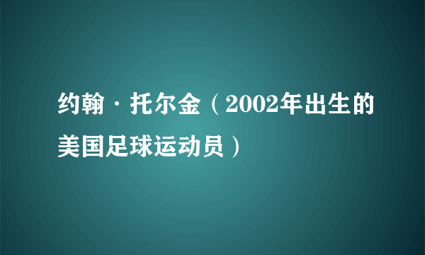 约翰·托尔金（2002年出生的美国足球运动员）