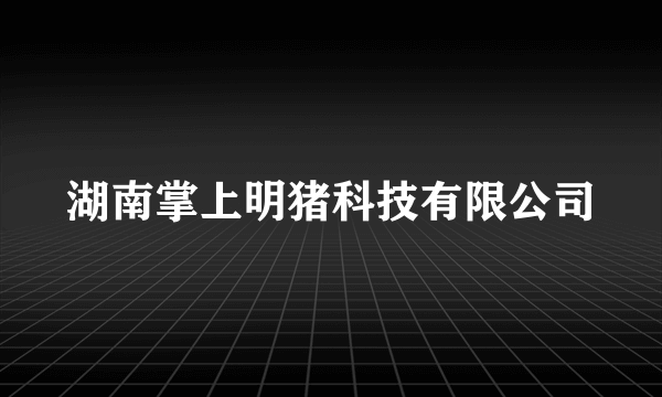 湖南掌上明猪科技有限公司