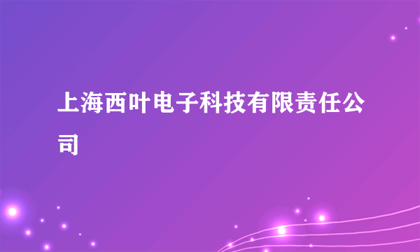 上海西叶电子科技有限责任公司