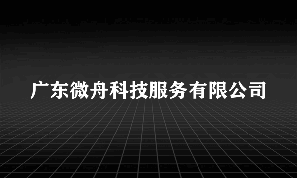 广东微舟科技服务有限公司