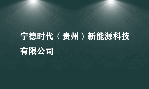 宁德时代（贵州）新能源科技有限公司