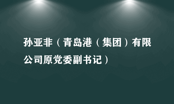 孙亚非（青岛港（集团）有限公司原党委副书记）