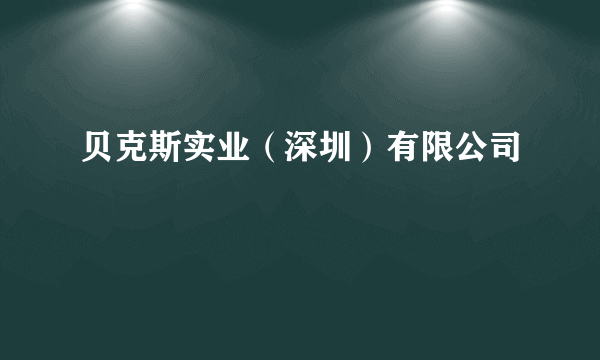 贝克斯实业（深圳）有限公司