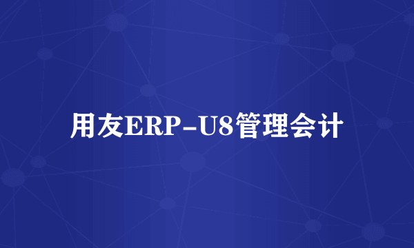 用友ERP-U8管理会计