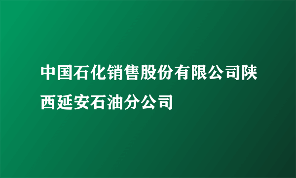 中国石化销售股份有限公司陕西延安石油分公司