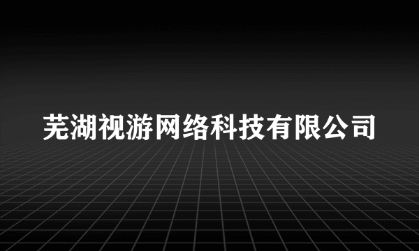 芜湖视游网络科技有限公司