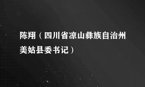 陈翔（四川省凉山彝族自治州美姑县委书记）