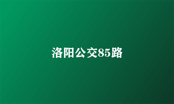 洛阳公交85路