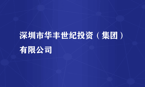 深圳市华丰世纪投资（集团）有限公司