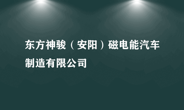 东方神骏（安阳）磁电能汽车制造有限公司