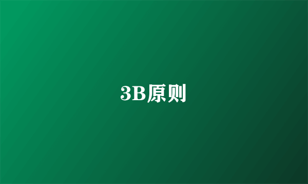 3B原则