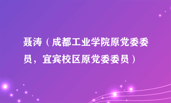 聂涛（成都工业学院原党委委员，宜宾校区原党委委员）