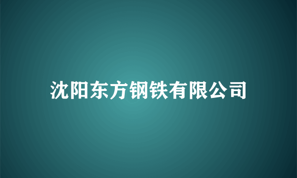 沈阳东方钢铁有限公司