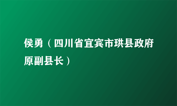 侯勇（四川省宜宾市珙县政府原副县长）