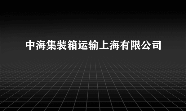 中海集装箱运输上海有限公司