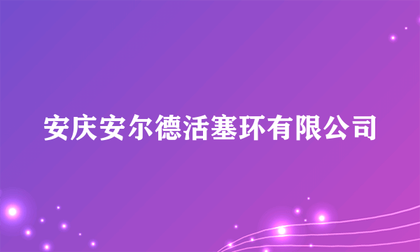 安庆安尔德活塞环有限公司