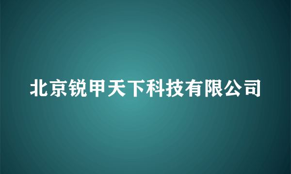 北京锐甲天下科技有限公司