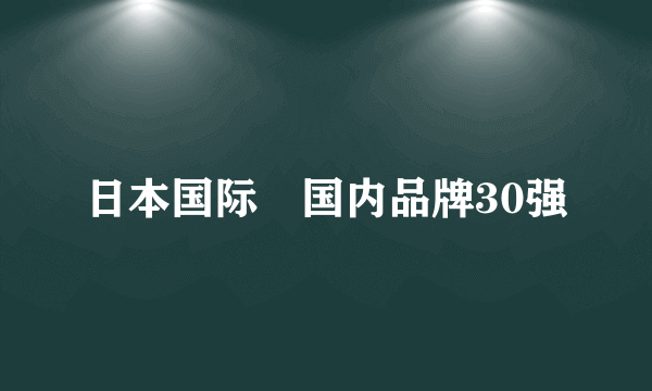 日本国际・国内品牌30强