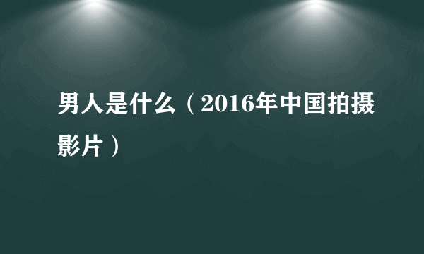 男人是什么（2016年中国拍摄影片）