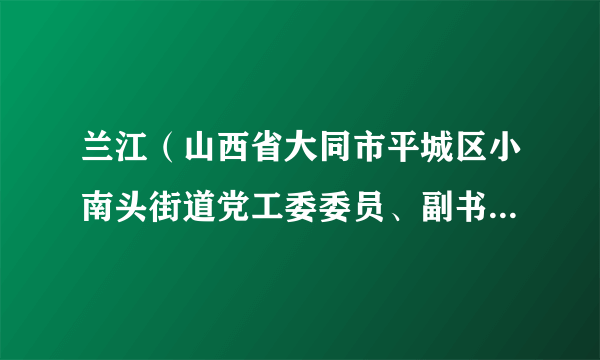 兰江（山西省大同市平城区小南头街道党工委委员、副书记、办事处主任）