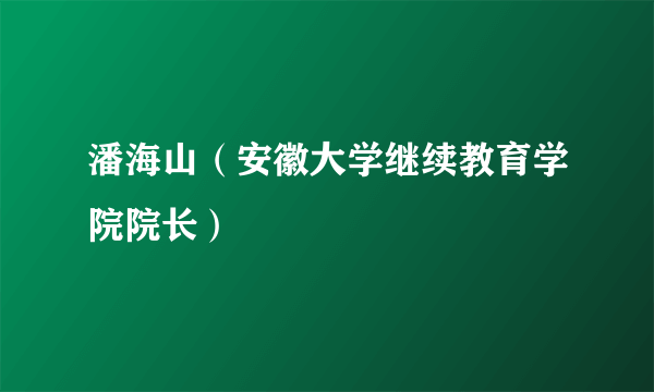 潘海山（安徽大学继续教育学院院长）