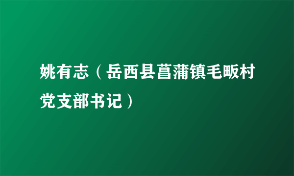 姚有志（岳西县菖蒲镇毛畈村党支部书记）