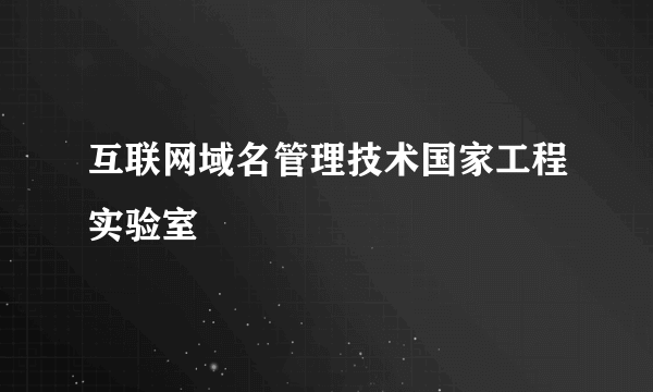 互联网域名管理技术国家工程实验室