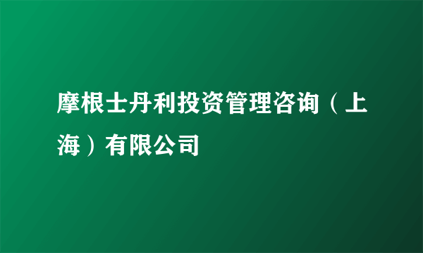 摩根士丹利投资管理咨询（上海）有限公司