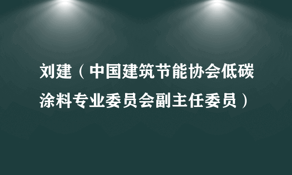 刘建（中国建筑节能协会低碳涂料专业委员会副主任委员）