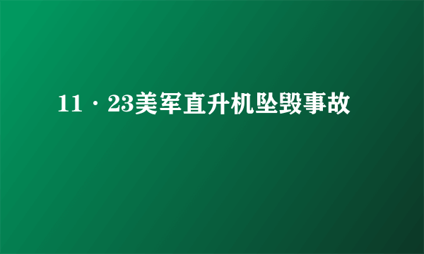 11·23美军直升机坠毁事故