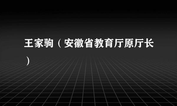 王家驹（安徽省教育厅原厅长）