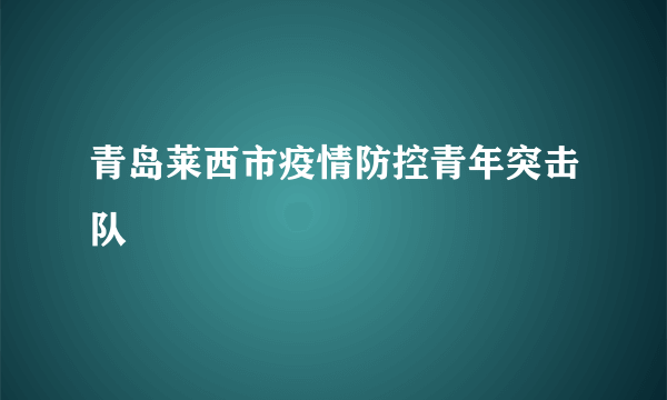 青岛莱西市疫情防控青年突击队