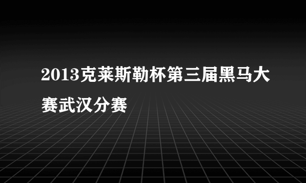 2013克莱斯勒杯第三届黑马大赛武汉分赛