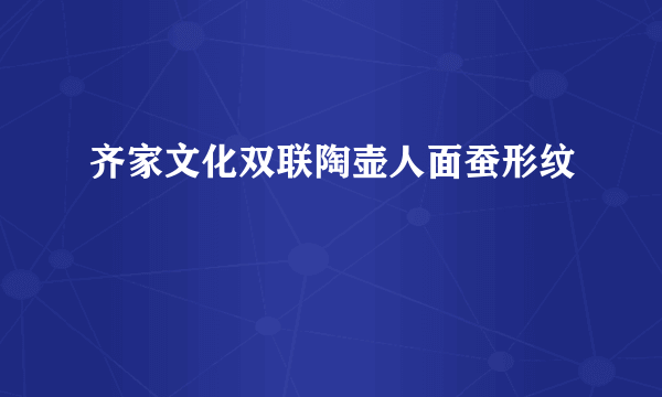 齐家文化双联陶壶人面蚕形纹