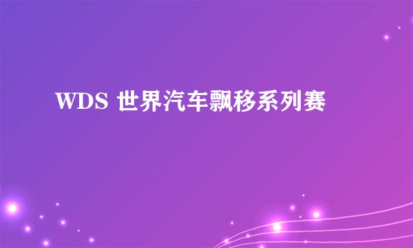 WDS 世界汽车飘移系列赛