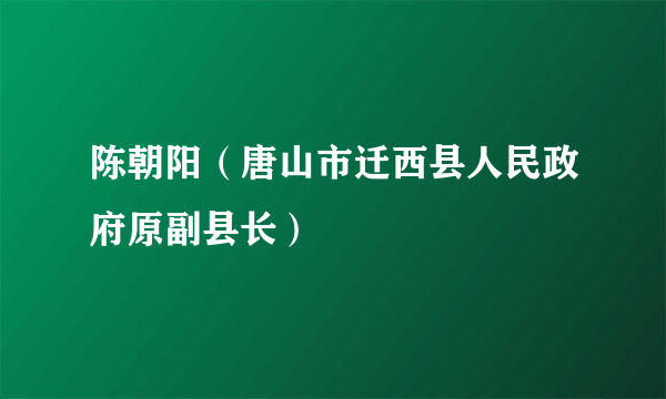 陈朝阳（唐山市迁西县人民政府原副县长）