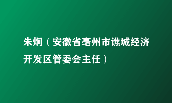 朱炯（安徽省亳州市谯城经济开发区管委会主任）